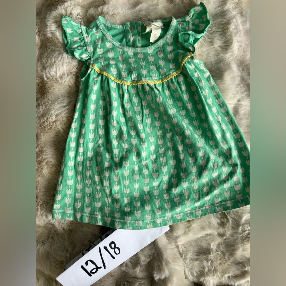 Matilda Jane Green and White Ruffle Dress size 12/18m